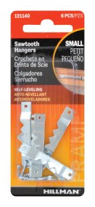 (image for) AnchorWire Silver Small Self-Leveling Hanger 1 lb. 6 pk