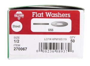 (image for) Zinc-Plated Steel 1/2 in. USS Flat Washer 50 pk