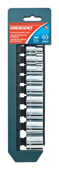 (image for) 3/8 in. drive Metric 12 Point Standard Socket Set 9 pc.