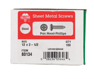 (image for) No. 12 x 2-1/2 in. L Phillips Pan Head Zinc-Plated Steel