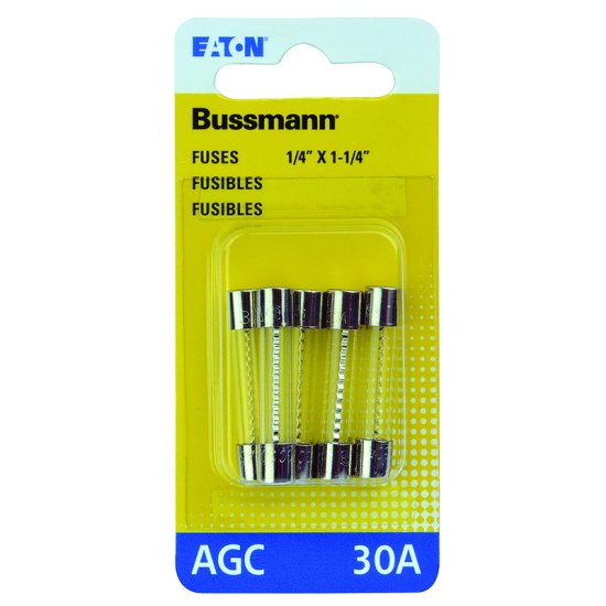 (image for) 30 amps AGC Glass Tube Fuse 5 pk