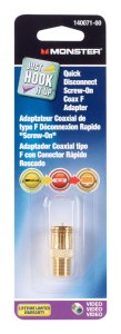 (image for) Monster Just Hook It Up Push-On F Quick Disconnect Adapter 1 pk