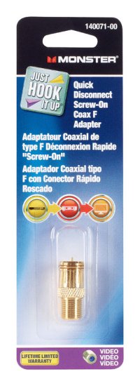 (image for) Monster Just Hook It Up Push-On F Quick Disconnect Adapter 1 pk