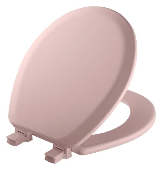 (image for) Never Loosens Round Pink Molded Wood Toilet Seat