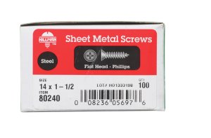 (image for) No. 14 x 1-1/2 in. L Phillips Flat Head Zinc-Plated Stee