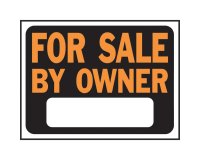 (image for) Hy-Glo English Black For Sale Sign 8.5 in. H x 12 in. W