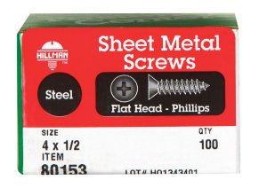 (image for) No. 4 x 1/2 in. L Phillips Flat Head Zinc-Plated Steel S