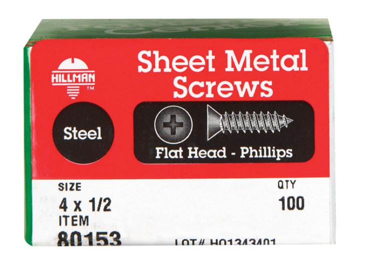 (image for) No. 4 x 1/2 in. L Phillips Flat Head Zinc-Plated Steel S