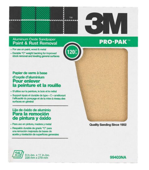 (image for) Pro-Pak 11 in. L x 9 in. W 120 Grit Aluminum Oxide Sandpaper