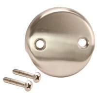 (image for) Bath Drain Face Plate 2 Hole Brushed Nickel