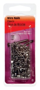 (image for) 19 Ga. x 1/2 in. L Bright Steel Wire Nails 1 pk 1.75 oz.