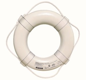 (image for) 20 in. White Ring Buoy with Straps