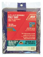 (image for) 12 ft. W x 16 ft. L Medium Duty Polyethylene Tarp Blue/Brown