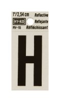 (image for) 1 in. Reflective Black Vinyl Self-Adhesive Letter H 1 pc.