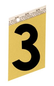 (image for) 3-1/2 in. Black Aluminum Self-Adhesive Number 3 1 pc.