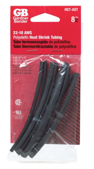 (image for) Heat Shrink Tubing Black 8 pk