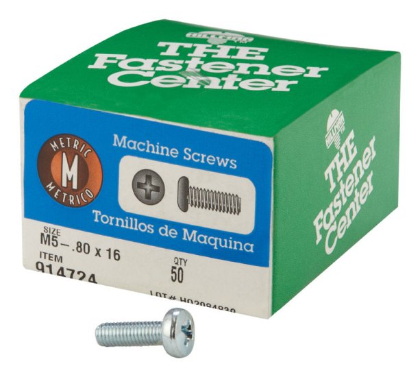 (image for) M5-0.8 x 16 mm L Phillips Pan Head Zinc-Plated Steel Met