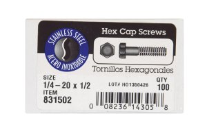 (image for) 1/4-20 in. Dia. x 1/2 in. L Stainless Steel Hex Head Cap