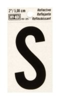 (image for) 2 in. Reflective Black Vinyl Self-Adhesive Letter S 1 pc.