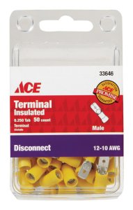 (image for) Insulated Wire Male Disconnect Yellow 50 pk