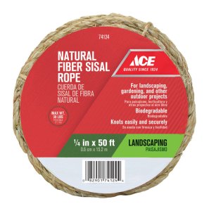 (image for) 1/4 in. Dia. x 50 ft. L Natural Twisted Sisal Rope