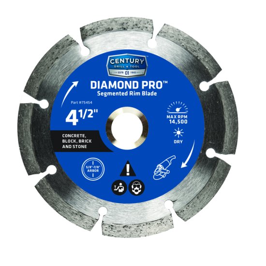 (image for) 4-1/2 in. Dia. x 7/8 Diamond Segmented Rim Diamond Saw Blade 1