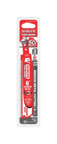 (image for) Steel Demon 6 in. Carbide Tipped Reciprocating Saw Blade