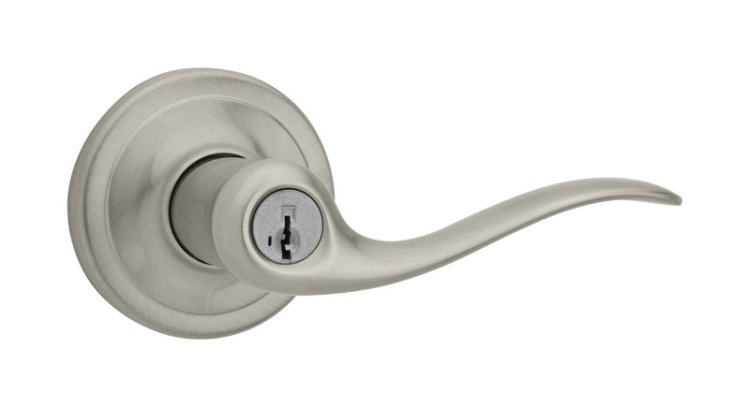 (image for) Satin Nickel Entry Door Lever Tustin featuring SmartKey