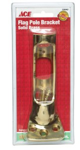 (image for) Ace 9 in. L Solid Brass Flag Pole Bracket Bright