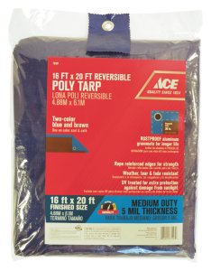 (image for) 20 ft. W x 16 ft. L Medium Duty Polyethylene Tarp Blue/Brown