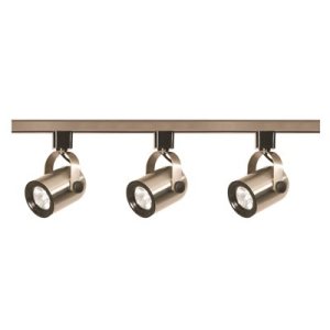 (image for) 4 ft. 3-Light Brushed Nickel Halogen Round Back Track Lighting