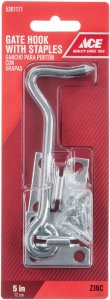 (image for) 0.99 in. L Zinc Plate Staple Gate Hook 1 pk