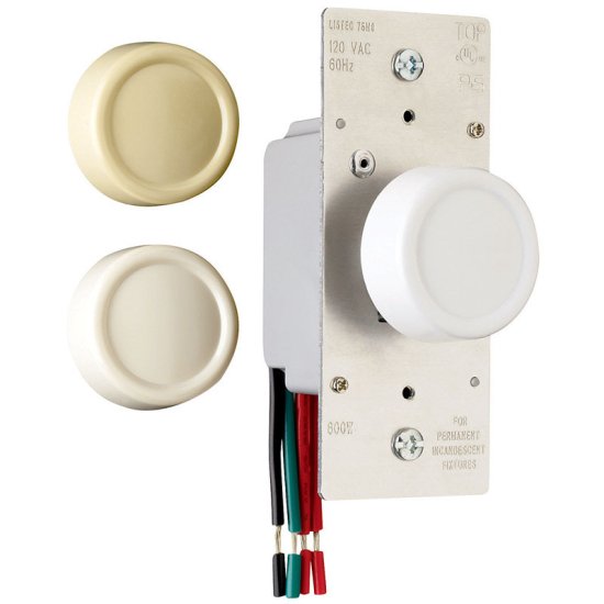 (image for) Multicolored 600 watts Rotary Dimmer Switch 1 pk