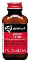 (image for) Contact Cement, Liquid, Strong Solvent, Tan, 3 oz, Bottle