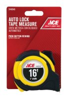 (image for) 16 ft. L x 1 in. W Auto Lock Tape Measure Yellow 1 pk