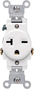 (image for) 20 amps 250 volt Single White Outlet 6-20R 1 pk