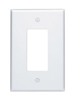 (image for) White JUMBO Plastic GFCI/Rocker Wall Plate 1 pk