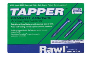 (image for) Hillman Tapper 3/16 in. D Steel Flat Head Concrete Screw Anchor 