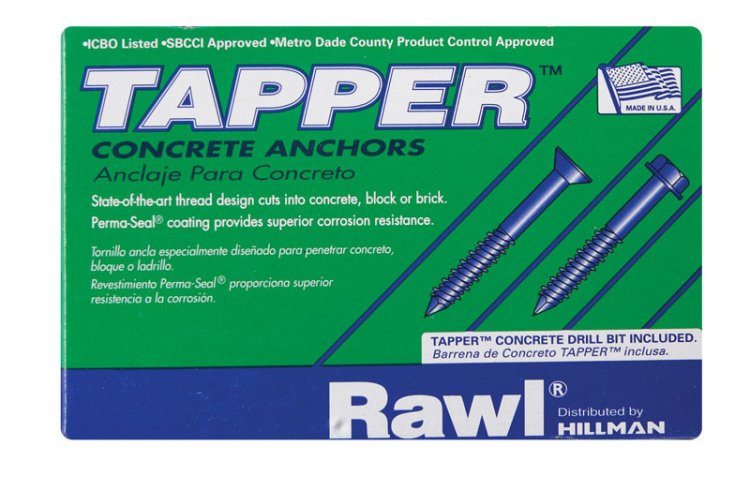 (image for) Hillman Tapper 3/16 in. D Steel Flat Head Concrete Screw Anchor 