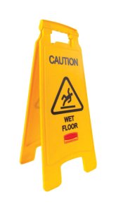 (image for) English Yellow Caution Easel Floor Sign 26 in. H x 11