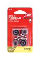 (image for) Plastic Bumper Pads Brown Round 3/4 in. W 4 pk