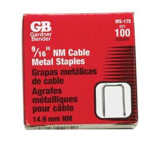 (image for) 9/16 in. W Steel Insulated Cable Staple 100 pk