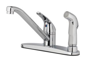 (image for) One Handle Chrome Kitchen Faucet Side Sprayer Included