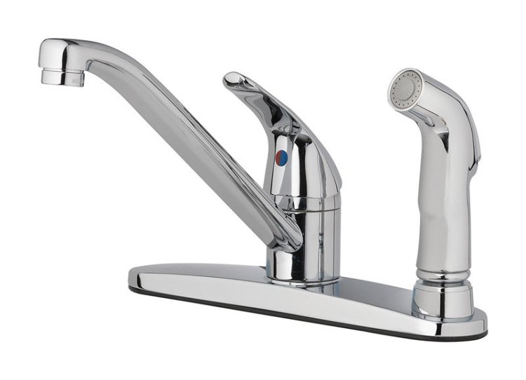 (image for) One Handle Chrome Kitchen Faucet Side Sprayer Included