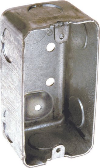 (image for) 4 in. Rectangle Steel 1 gang Junction Box Gray