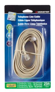 (image for) Just Hook It Up 25 ft. L Ivory Modular Telephone Line Cable
