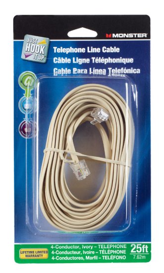 (image for) Just Hook It Up 25 ft. L Ivory Modular Telephone Line Cable