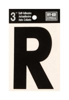 (image for) 3 in. Black Vinyl Self-Adhesive Letter R 1 pc.
