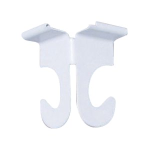 (image for) White Steel 2 in. H Sturdy Drop Ceiling Track Hooks 2 pk
