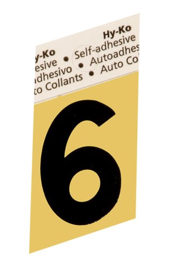 (image for) 1-1/2 in. Black Aluminum Self-Adhesive Number 6 1 pc.
